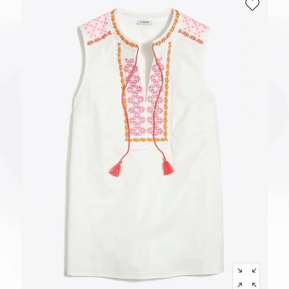 J.crew Embroidered tank top